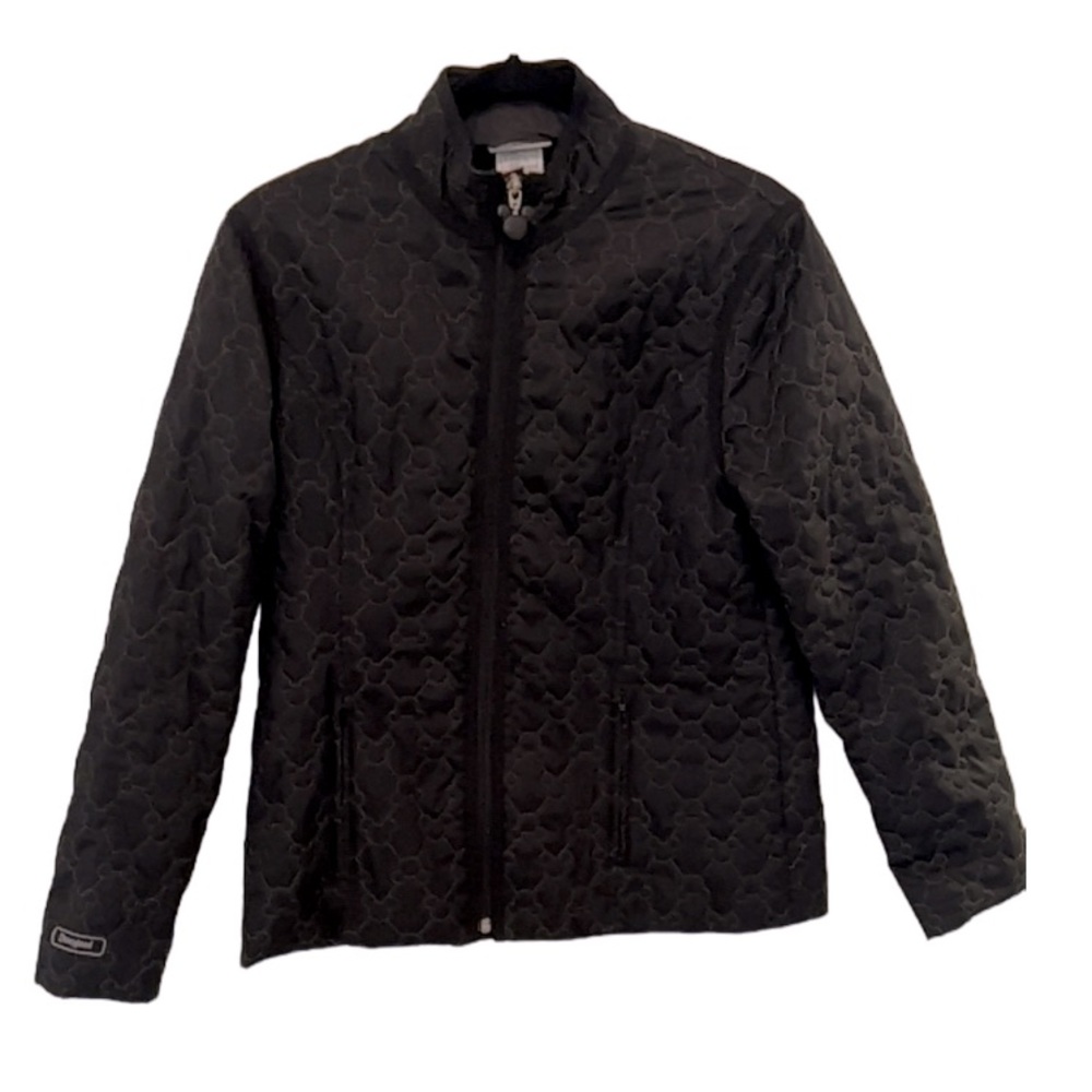 Disneyland Disney Mickey Mouse Black Quilted Jacket Zip Up✨